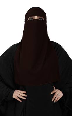 JSDC Women's Georgette Plain Single Layer Niqab Nosepiece 3