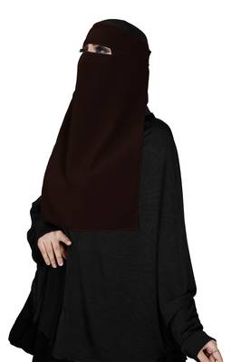 JSDC Women's Georgette Plain Single Layer Niqab Nosepiece 4