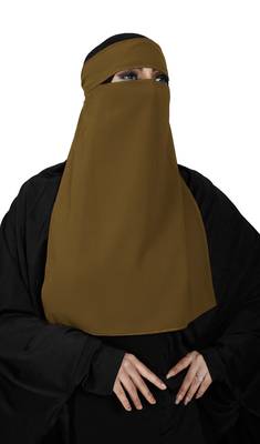 JSDC Bubble Georgette Plain Single Layer Niqab Nosepiece Hijab 1