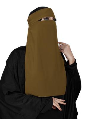 JSDC Bubble Georgette Plain Single Layer Niqab Nosepiece Hijab 2