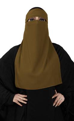 JSDC Bubble Georgette Plain Single Layer Niqab Nosepiece Hijab 3