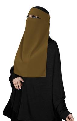 JSDC Bubble Georgette Plain Single Layer Niqab Nosepiece Hijab 4