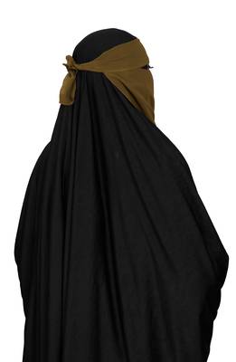JSDC Bubble Georgette Plain Single Layer Niqab Nosepiece Hijab 5