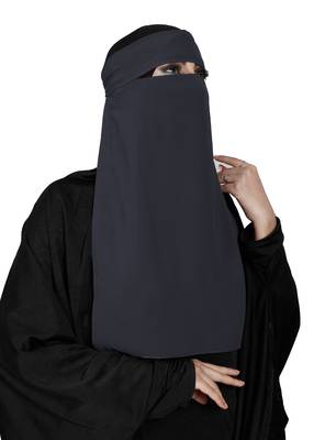 JSDC Casual Wear Georgette Plain Single Layer Niqab Hijab 2