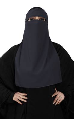 JSDC Casual Wear Georgette Plain Single Layer Niqab Hijab 3