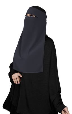 JSDC Casual Wear Georgette Plain Single Layer Niqab Hijab 4