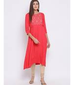 Pink Printed Cotton kurti