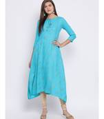 Blue Printed Cotton kurti