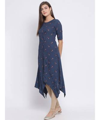 Green Printed Cotton kurti 2