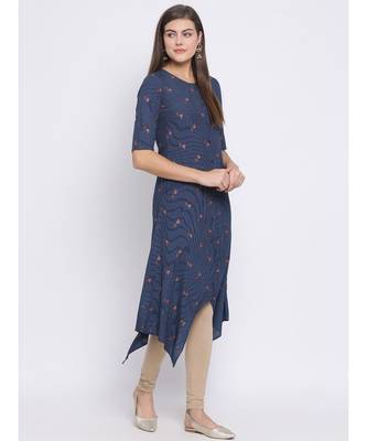Green Printed Cotton kurti 3