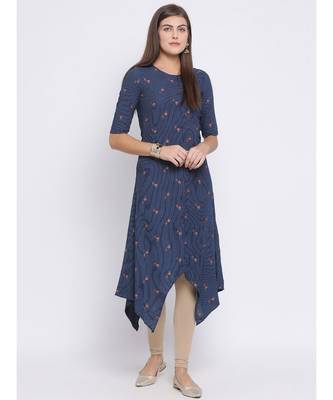 Green Printed Cotton kurti 5