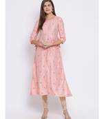 Pink Embroidered Cotton kurti