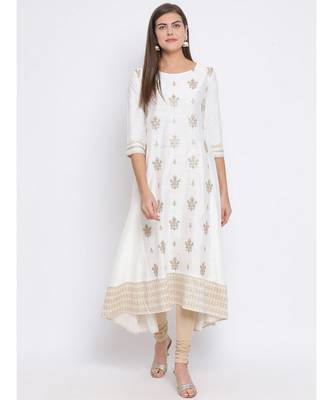 White Embroidered Cotton kurti 1