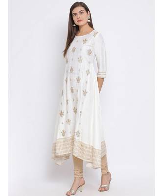 White Embroidered Cotton kurti 2