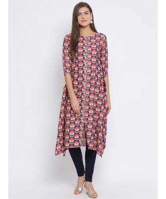 Blue Embroidered Cotton kurti 1