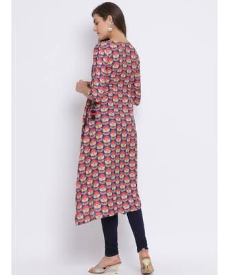 Blue Embroidered Cotton kurti 4