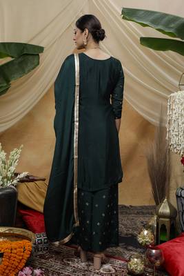 Green sequins chiffon salwar 4
