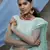 Light-green thread embroidery net Lehenga Style gown