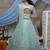 Light-green thread embroidery net Lehenga Style gown