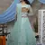 Light-green thread embroidery net Lehenga Style gown