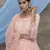 Peach thread embroidery net Lehenga Style gown