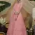 Pink thread embroidery net Lahenga Style Gown