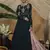 Dark-green thread embroidery georgette Anarkali Long Gown