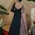 Dark-green thread embroidery georgette Anarkali Long Gown