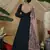 Dark-green thread embroidery georgette Anarkali Long Gown
