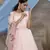 Peach thread embroidery georgette Anarkali Long Gown