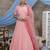 Pink thread embroidery silk Anarkali Long Gown