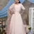 Peach thread embroidery georgette Anarkali Long Gown