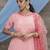 Pink thread embroidery silk Anarkali Long Gown