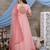 Pink thread embroidery silk Anarkali Long Gown