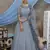 Grey thread embroidery georgette Anarkali Long Gown