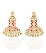 pink red kundan classy earring