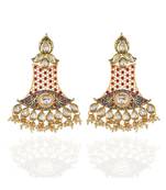 blue red kundan classy earring