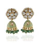 mint green cute small kundan jhumki