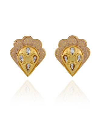 beige golden cute leaf pattern tops 1
