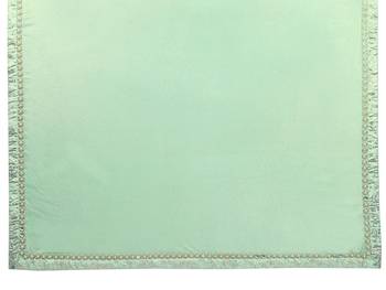 Green embroidered viscose saree with blouse 5