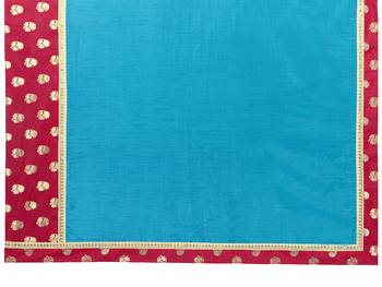 Blue embroidered pure silk saree with blouse 5