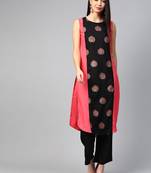 Coral printed crepe kurtas-and-kurtis