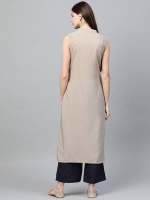 Grey printed crepe kurtas-and-kurtis 2