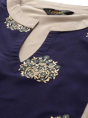 Grey printed crepe kurtas-and-kurtis 4
