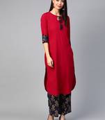 Pink printed crepe kurtas-and-kurtis