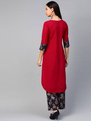 Pink printed crepe kurtas-and-kurtis 2