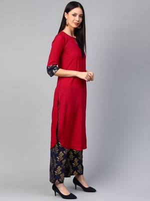 Pink printed crepe kurtas-and-kurtis 3