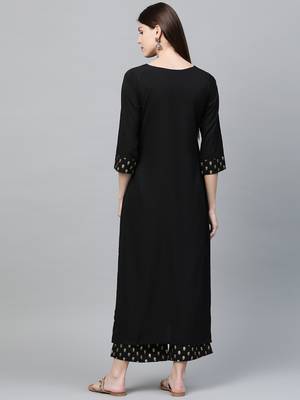 Black printed crepe kurtas-and-kurtis 2