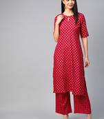 Pink printed crepe kurtas-and-kurtis