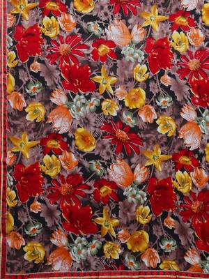 Multicolor printed chiffon saree with blouse 5